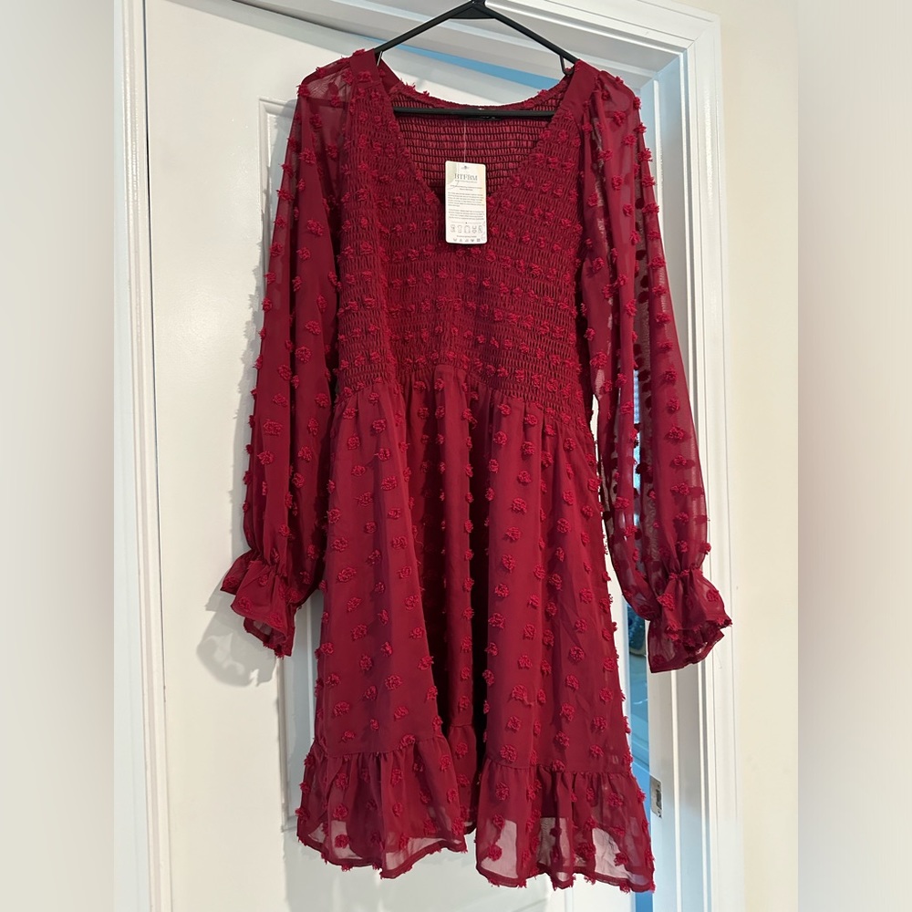 Red Peasant Dress